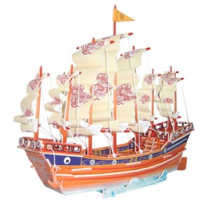 Żaglowiec dynastii Ming - kolorowe puzzle 3D (DK)